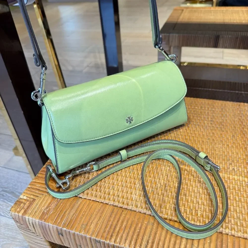 Tory Burch Rory Glazed Flap Shoulder Bag 177319 $625 Frond